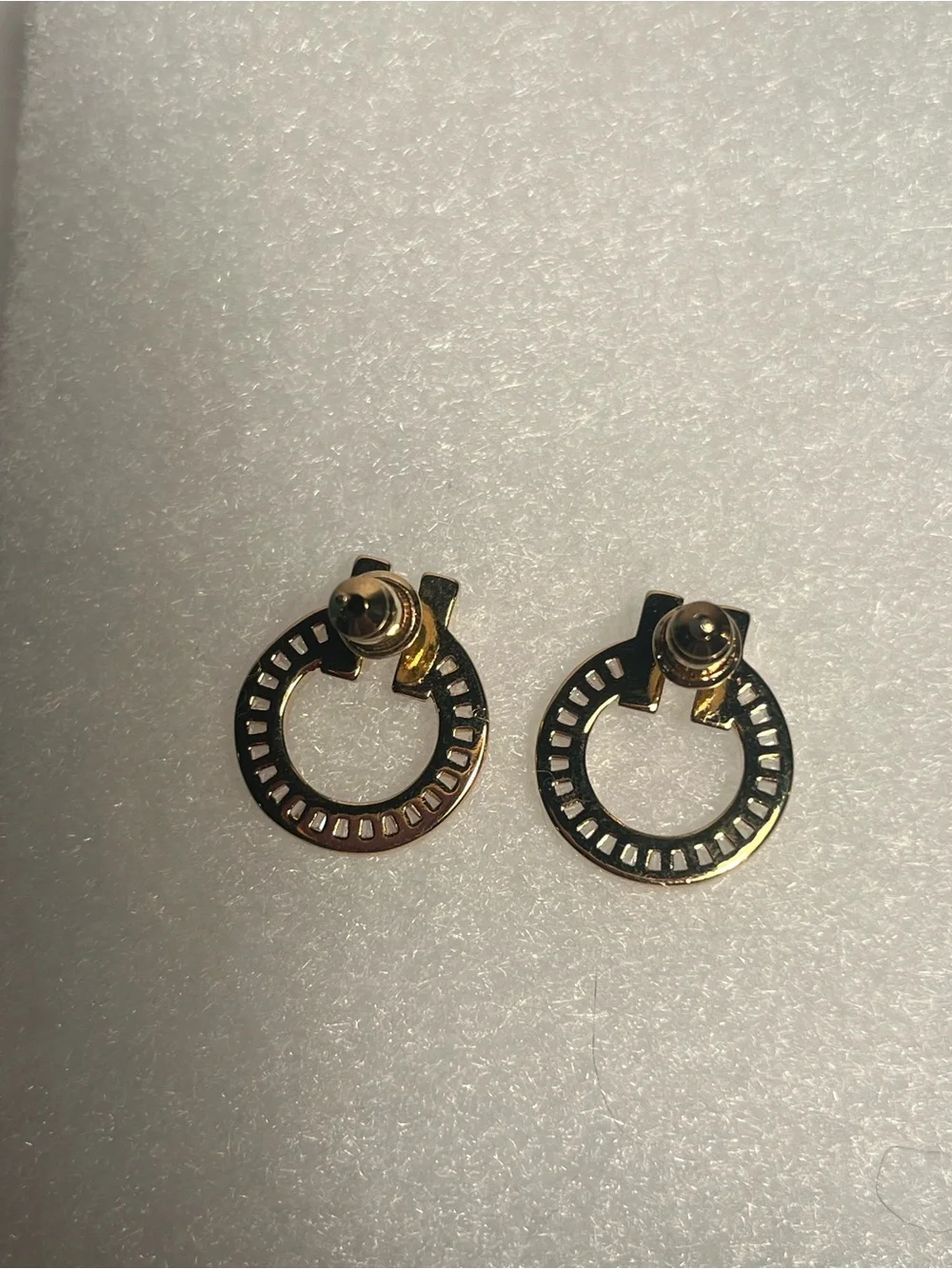 Classic Gold tone & Black Circle Drop Earrings NEW !